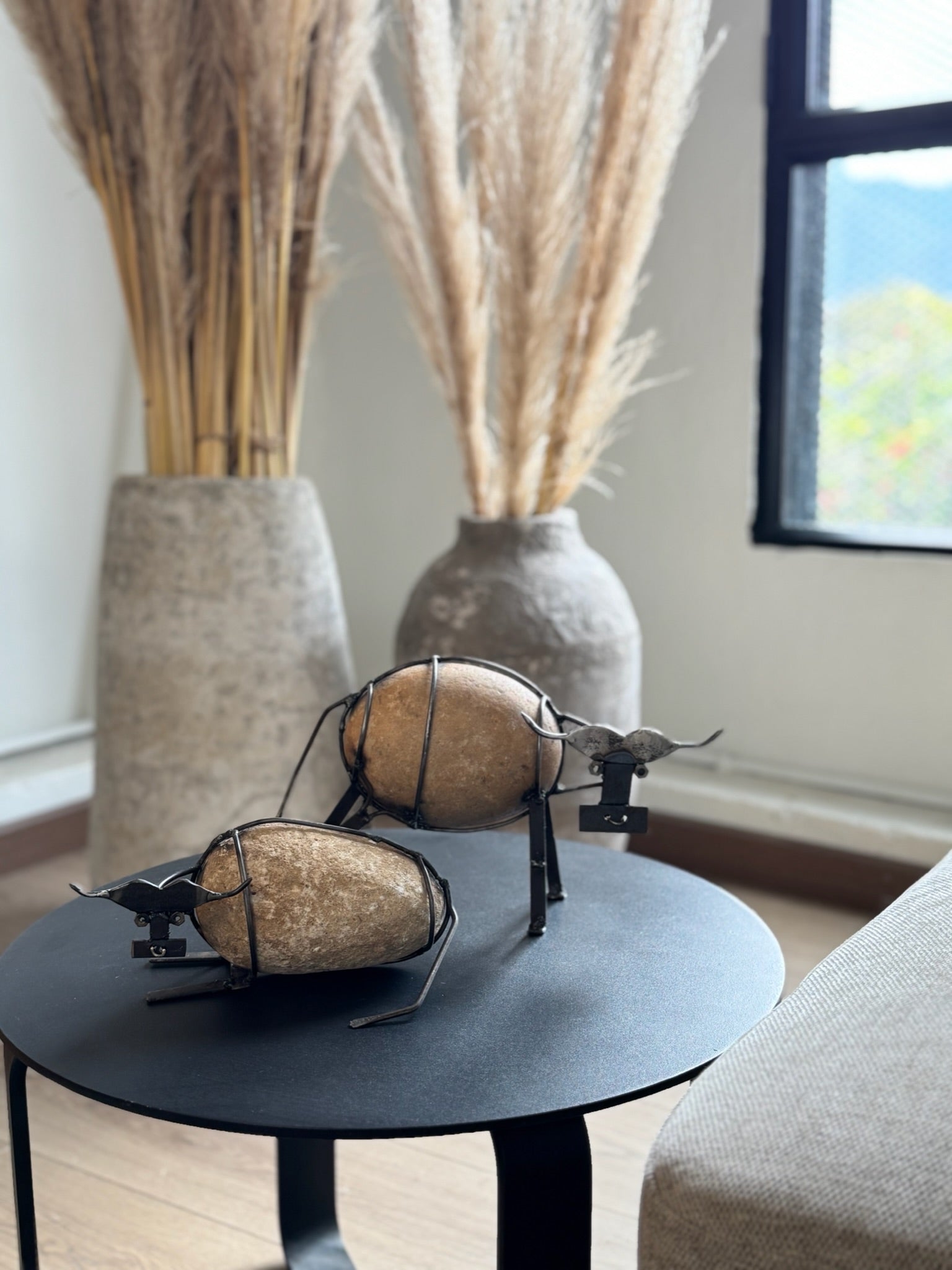 Set Escultura Toro en Piedra